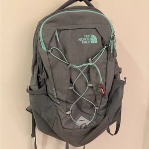 The North Face Charcoal Backpack with Teal Highlights